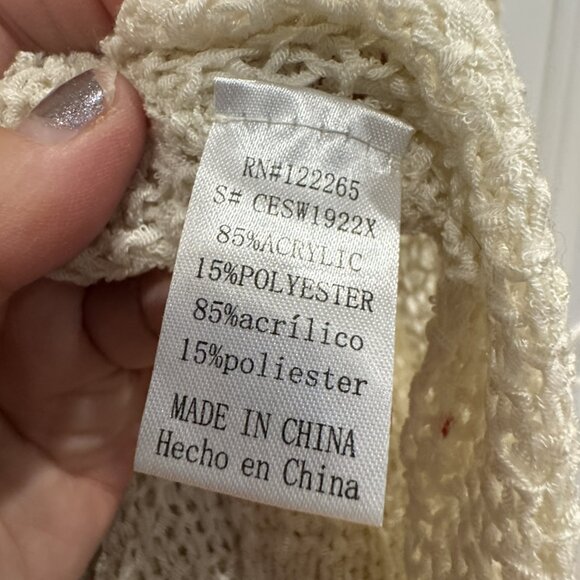 Adora 1x/2x Light-Weight V-Neck Cream Sweater EUC - Picture 3 of 5